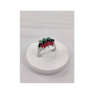 Gilgit Bazaar Multi Stone Silver Ring (13)
