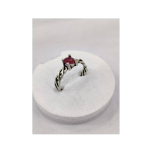 Gilgit Bazaar Ruby Stone Silver Ring (20)