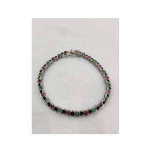 Gilgit Bazaar Multi Stone Silver Bracelet (16)