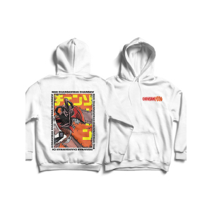Genteez Chainsaw Digital Printed Pullover Hoodie For Men-White-Extra Large
