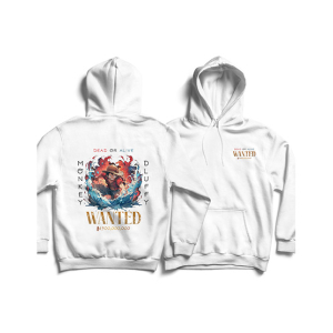 Genteez Monkey D Luffy Digital Printed Pullover Hoodie For Men-White-Extra Large