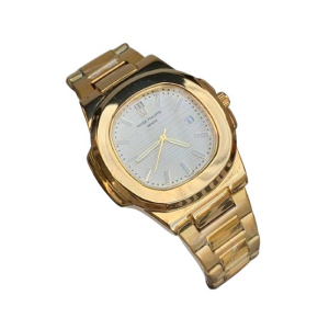 Genshirts Date Display Men's Classic Watch-Golden Off White
