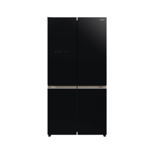 Hitachi 4 Door French Bottom Freezer Deluxe Refrigerator 20 Cu Ft (R-V655PUK0KPSV)-Glass Black