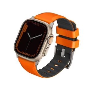 Uniq Linus Airosoft Silicone Strap For Apple Watch Series 1-8 Ultra Volt Orange
