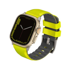 Uniq Linus Airosoft Silicone Strap For Apple Watch Series 1-8 Lime Green 