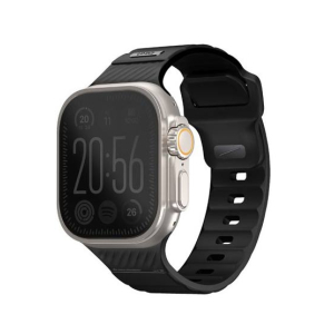 Uniq Stride FKM Tough Rubber Strap For Apple Watch Midnight Black
