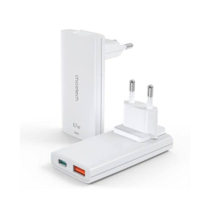 Choetech 67W Dual-Port Portable Gan Adapter White (PD6011)