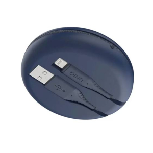 Uniq Halo USB-A To Lightning Cable With Smart Cable Organiser - Marine Blue