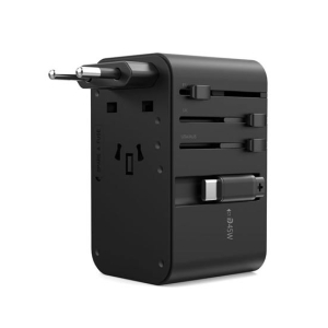 Choetech GaN 45W PD Unviersal Travel Adapter With Retractable USB-C Black (PD5021)