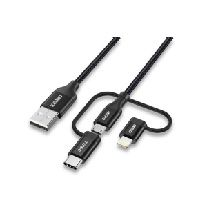 Choetech Multi USB Cable 3 In 1 Braided Cable With USB Connector Black (IP0030)