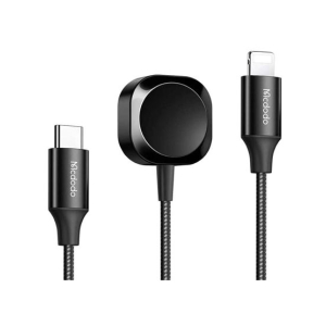 Mcdodo 15W 2 in 1 Apple Watch Charger and Lightning To Type C Cable Black (Ch-2980)