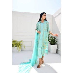 Glittire Aura Collection Vol-1 Unstitched 3 Piece (Sea Queen)