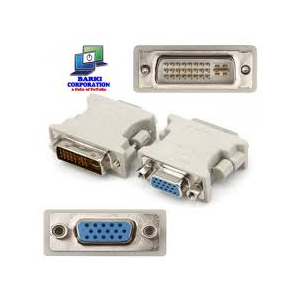 Muzamil Store Dvi To Vga 24+5 Connector - White