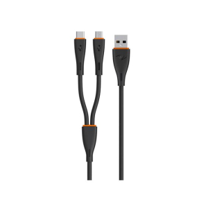 Itel 2 in1 Type C + Micro-USB Cable Black (ICD-X21)
