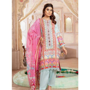 Jahanara Coral Mid Summer '22 Unstitched 3 Piece Suit Blue Bell (CJ9-01)