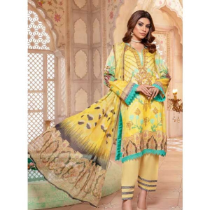 Jahanara Coral Mid Summer '22 Unstitched 3 Piece Suit Lemon Yellow (CJ9-06)