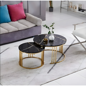 Zeki Decor Coffee Table - Set of 2-Just Black