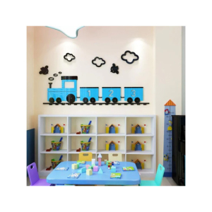 LookNBuy Cartoon Train Wall Art (0088)-Blue