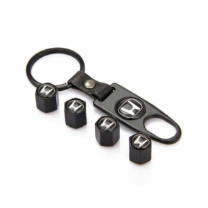 M.Mart Honda Tyre Valves Caps + Keychain (Pack of 5)