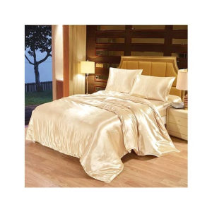 Maguari Satin Soft Silk Shine Single Bed Sheet Beige (0307)