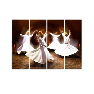 Maguari Sufism Canvas Medium Wall Frame 4 Pcs (0670)