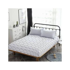 Maguari Cotton Fitted King Bed Sheet Grey (0423)