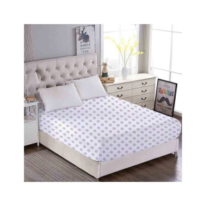 Maguari Lilac Dots Cotton Fitted Double Bed Sheet (0428)