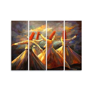 Maguari Sufism Canvas Medium Wall Frame 4 Pcs (0669)