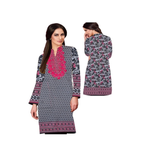 Marfani Collection Embroided Lawn Kurti for Women Black (BLK-002)