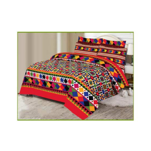 Araaish King Size Cotton Bedsheet Set - 3 Pcs-Multicolor