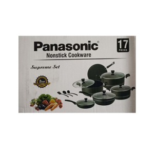 Non Stick Cookware Set Black - 17 Pcs (0048)