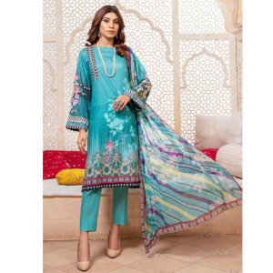 Jahanara Coral Mid Summer '22 Unstitched 3 Piece Suit Teal Green (CJ9-03)