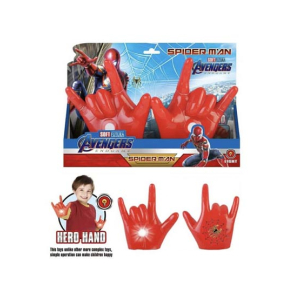 Planet X Spiderman Glow Light Soft Plastic Gloves For Kids Red (PX-12050)