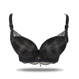 Purple Bag Fancy Soft Padded Wired less Bra For Women Black (OFW0033)