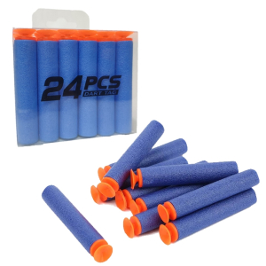 Planet X Nerf Soft Bullet Stick-On Darts Blue - (24Pcs) (PX-12173)