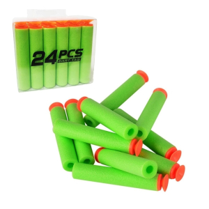Planet X Nerf Soft Bullet Stick-On Darts Green - (24Pcs) (PX-12175)