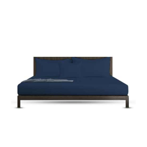 Rainbow Linen Bed Sheet Set Full Size Dark Blue (Pack Of 3)