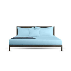 Rainbow Linen Bed Sheet Set Queen Size Light Blue (Pack Of 3)