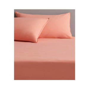 Rainbow Linen Jersey Fitted Bed Sheet King Size Coral (RHP127)