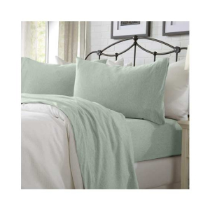 Rainbow Linen Jersey Fitted Bed Sheet Queen Size Green (RHP112)