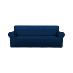 Rainbow Linen Jersey Sofa Cover 7 Seater Navy Blue