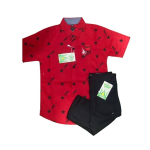 RG shop Kids Pants Shirt for Boy-Red-6-8 Year