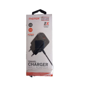 Faster Travel Wall Charger 2.4A Black (F-007)