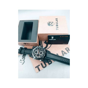 Tubular Dual Time Edition Wrist Watch For Men Black
