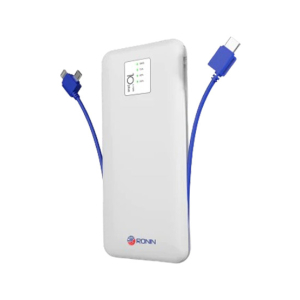 Ronin 10000 Mah 3 In 1 Cable Power Bank White (R-73)
