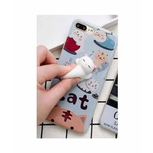 Scenic Accessories Pink Mochi Squishy Cat Toy for Mobile - White