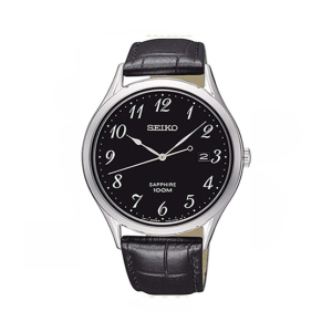 Seiko Sapphire Leather Men’s Watch Black (SGEH77P1)