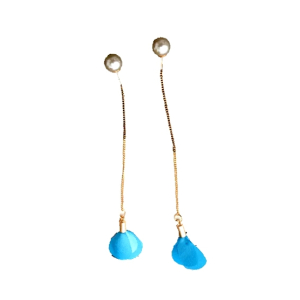 SS Mart Flower Long Tassel Pearl Imitation Earrings For Women