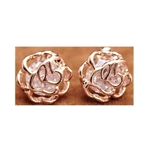 SS Mart Small Hollow Out Flower Stud Earrings Gold For Women (0029)