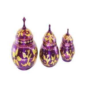SubKuch Decorative Brass Pot Pack Of 3 (B A6, P 101)